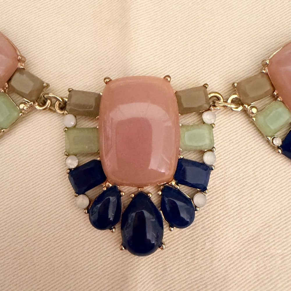 Pink and Blue Statement Necklace